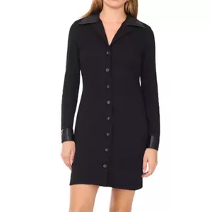 1.STATE Women's Button-Up Collar Mini Dress