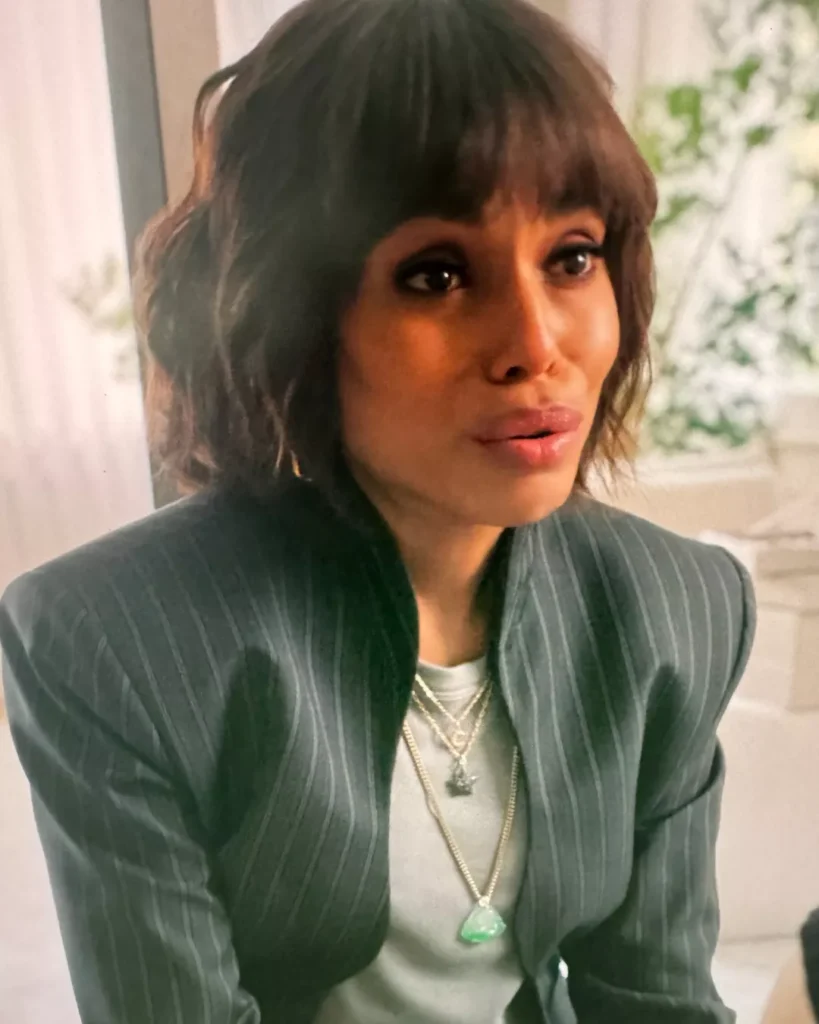 Eleanor's Black Pinstripe Sculpted Blazer