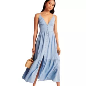 Abercrombie & Fitch Button-Through Maxi Dress