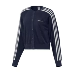 adidas Originals Blue Fluffy 3-Stripes Cardigan