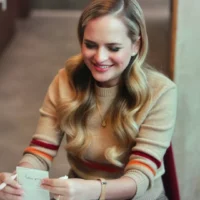 Ainsley's Tan Sweater With Stripes