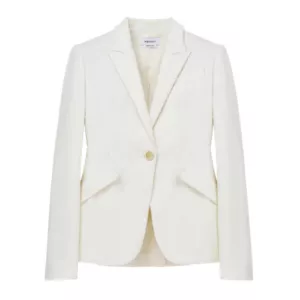 Alexander McQueen Women's Single-breasted Denim Jacket in Optical White