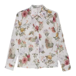 Alice + Olivia Willa Floral Silk Button-Up Shirt
