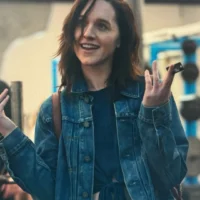 Allison's Denim Trucker Jacket on Your Friends & Neighbors S01E05