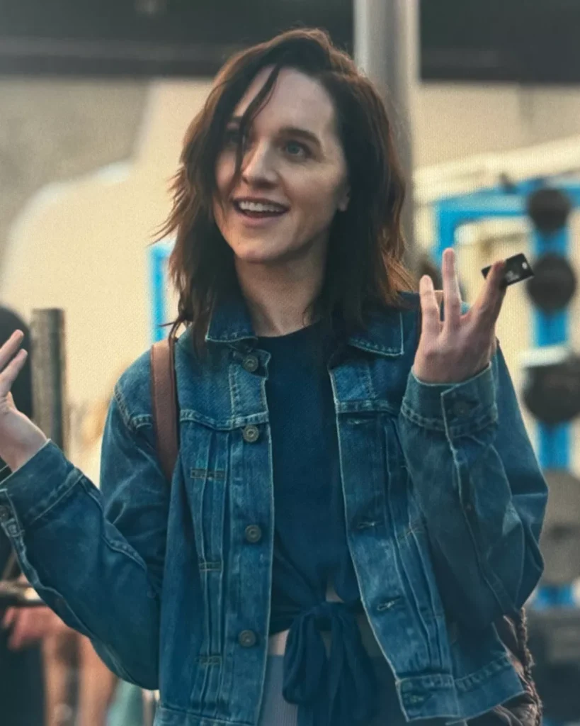 Allison's Denim Trucker Jacket on Your Friends & Neighbors S01E05