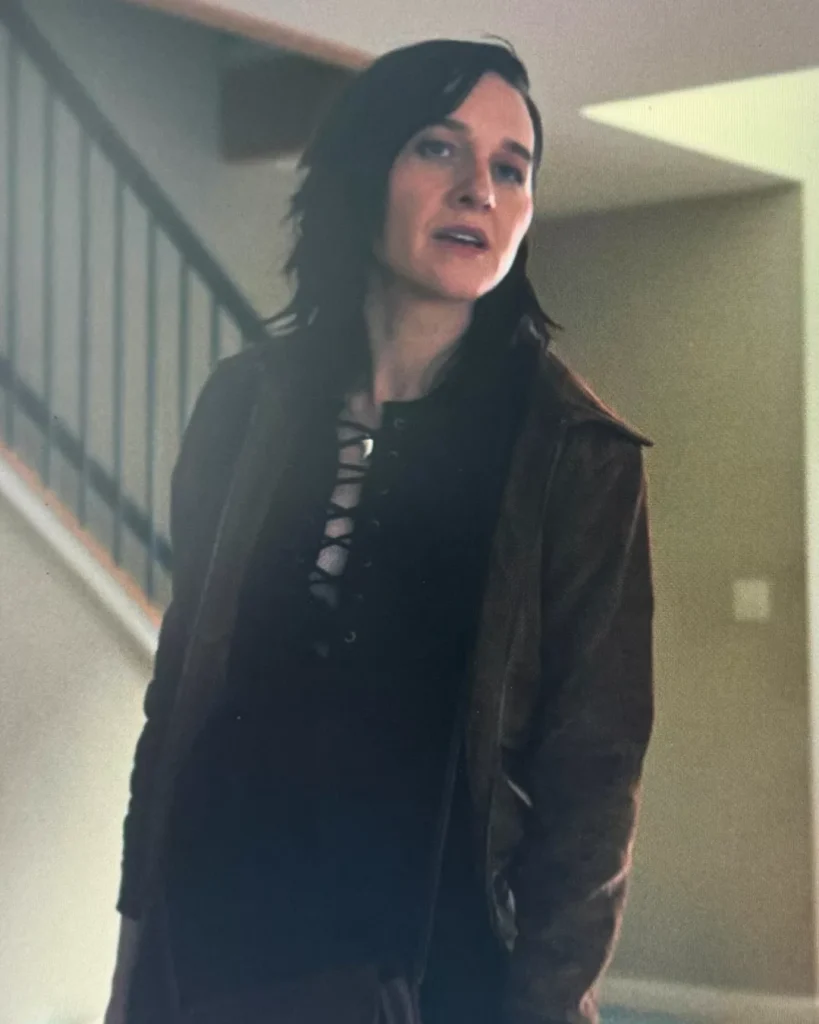Allison's Lace Neck Top on Your Friends & Neighbors S01E03