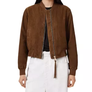 AllSaints Orten Suede Bomber Jacket