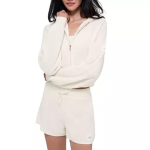 Alo Cashmere Plush Waffle Full Zip Hoodie