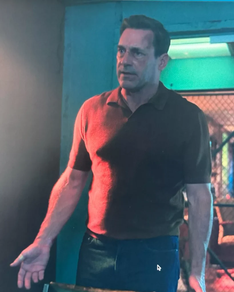 Andrew's Brown Polo on Your Friends & Neighbors S01E08