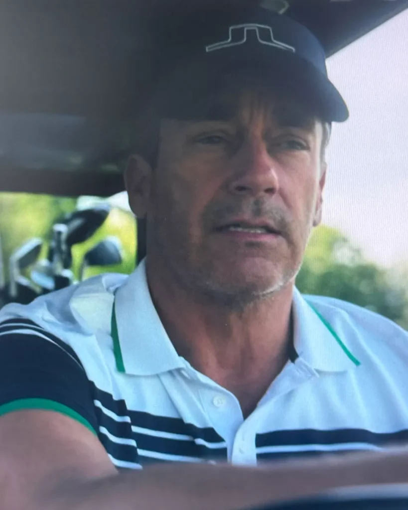 Andrew's JL Navy Hat on Your Friends & Neighbors S01E04