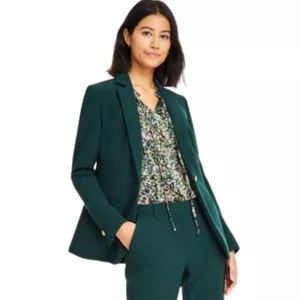 Anne Klein Brand Green Single Breasted Blazer