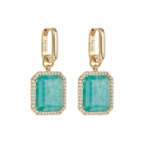 Astley Clarke 18ct Gold-Plated Vermeil Silver Ottima Amazonite Slice Drop Earrings