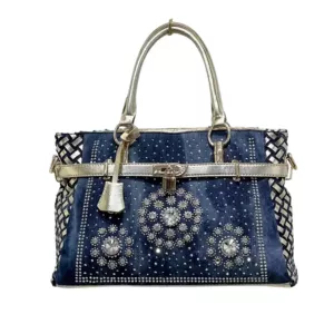 Baldini Rhinestone Denim Art Bag