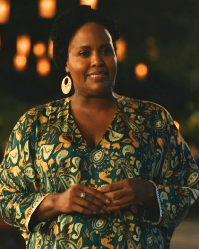 Belinda's paisley print dress