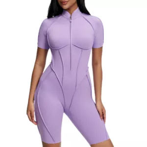 Better Me Sleek Shorts Catsuit in Lavender