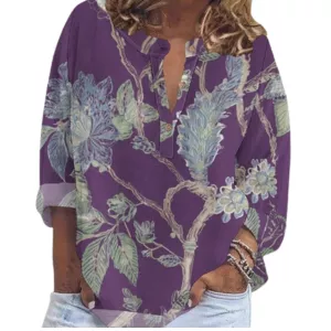 Boho Floral Print Blouse