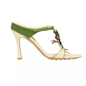 Bottega Veneta Rana Frog Embellished Leather Stiletto Mules