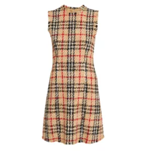 Burberry Abigail Check Wool-Blend Bouclé Mini Dress