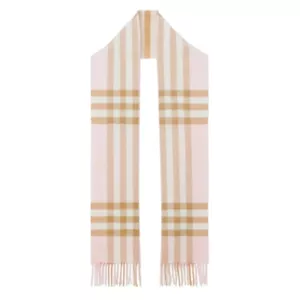Burberry Classic Check Cashmere Scarf in Alabaster pink