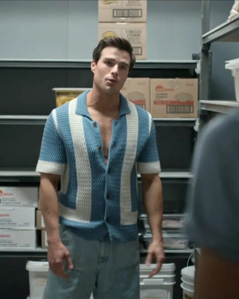 Charlie's Blue and White Knit Top on Every Year After S01E02