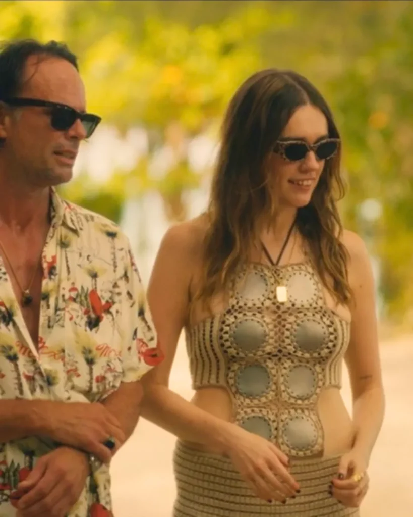 Chelsea’s crochet cutout mini dress