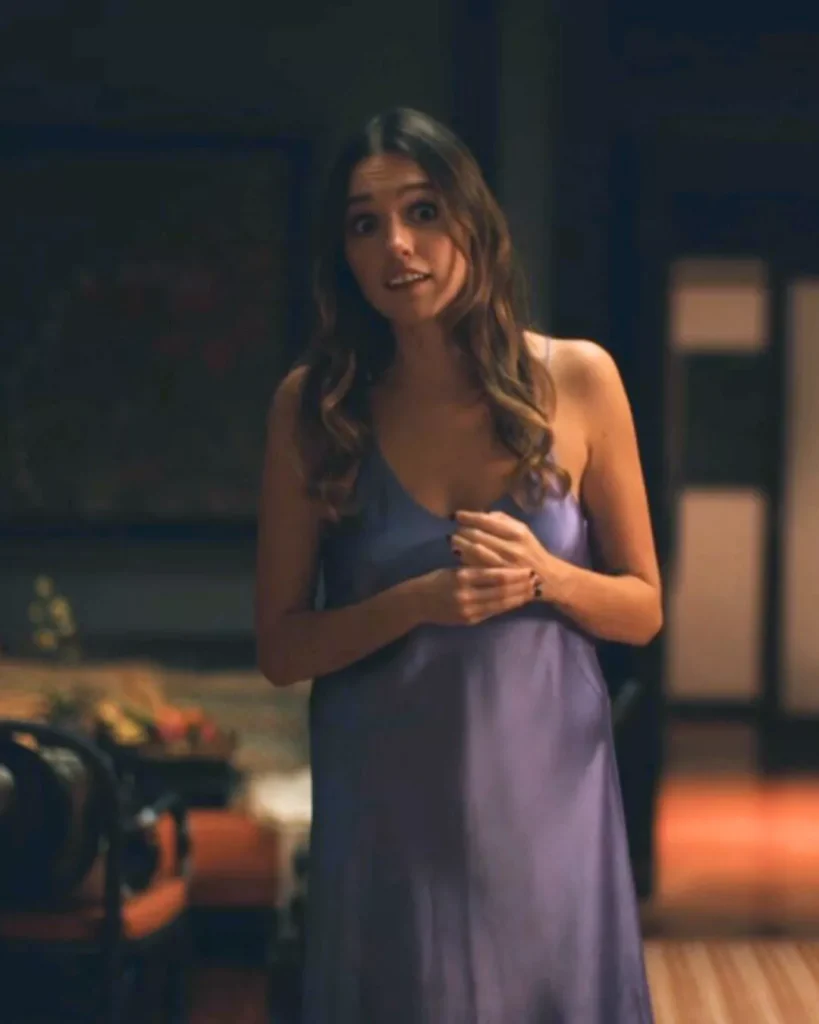 Chelsea’s purple slip dress