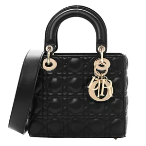 Christian Dior Lambskin Cannage Small My ABCDior Lady Dior Black