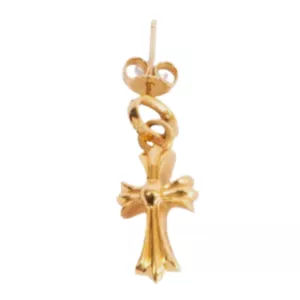CHROME HEARTS 22K yellow gold BABY FAT CROSS Dangle Earring