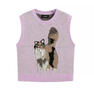 Cider Cat Pattern Knitted Vest