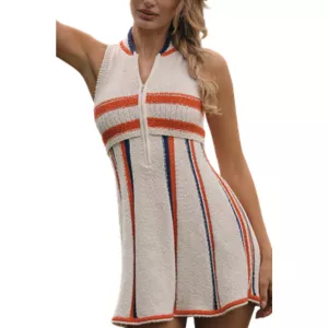 Daily Practice Swimmer Front-Zip Mini Dress