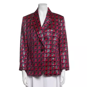 Diane von Furstenberg Plaid Print Blazer