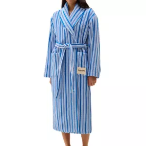 Djerf Avenue Essential Robe in Blue Stripe