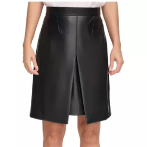 DKNY Women's Faux-Leather A-Line Skirt