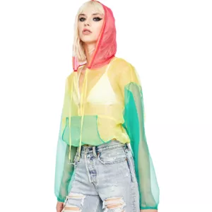 Dolls Kill Bae Spectrum Organza Hoodie