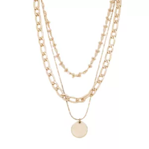 Dynamite Layered Diamond Cut Pendant Necklace