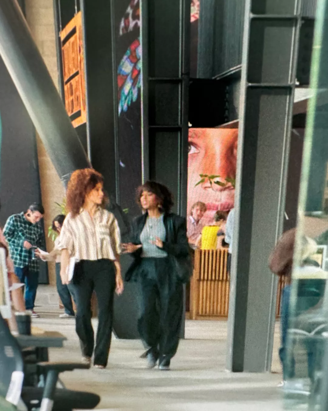 Eleanor's Black Pinstripe Pierced Trousers