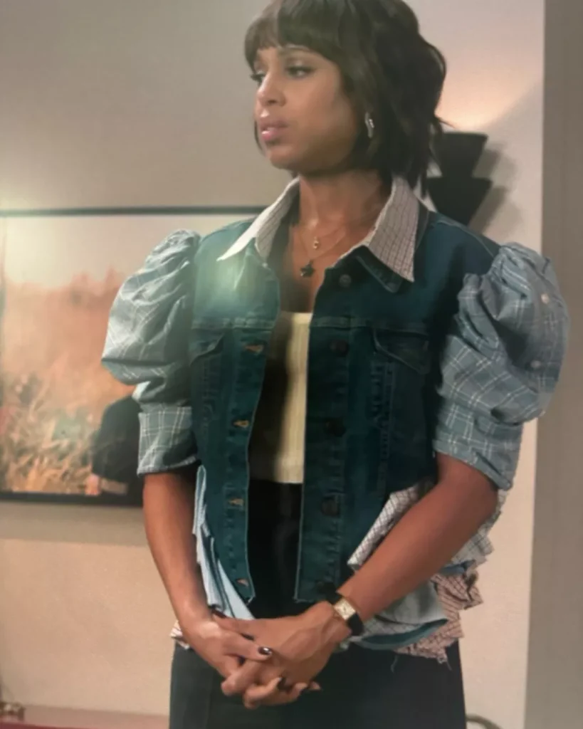 Eleanor's Ruffled Sleeve Denim Jacket