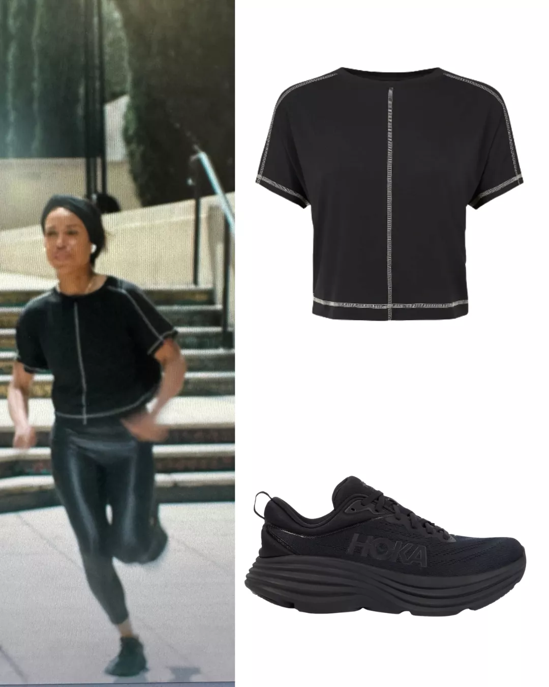 Eleanor's Running Black Tee