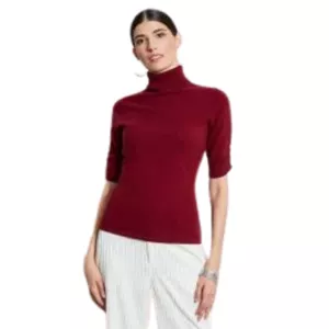 Elie Tahari Short Sleeve Cashmere Turtleneck Sweater