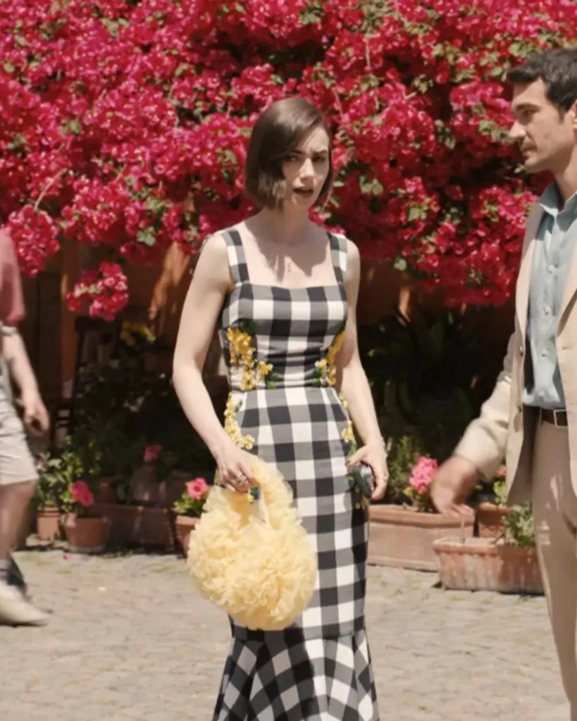 Emily’s Plaid and Floral Embroidered Dress