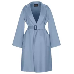 Emporio Armani Blue Belted Coat