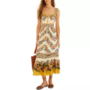 FARM Rio Hilo Stripes Sand Maxi Dress