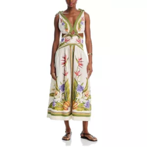 FARM Rio Tropical Scarf Sand Midi Dress