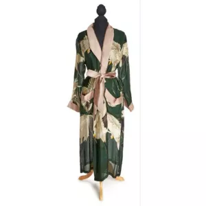 Forest Green Heron Long Kimono