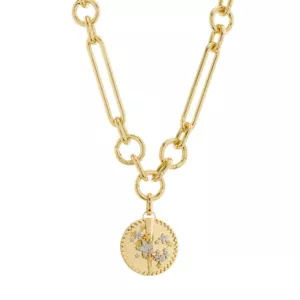 Foundrae Resilience 18K Yellow Gold & 0.13 TCW Diamond Oversized Mixed Chain Necklace