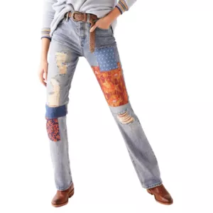 Free People Belladonna Patchwork Bootcut Jeans