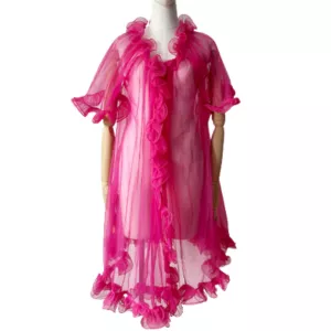 Fuchsia Hot Pink Ruffle Robe