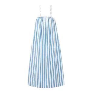 Ganni net sustain striped organic cotton-poplin maxi dress