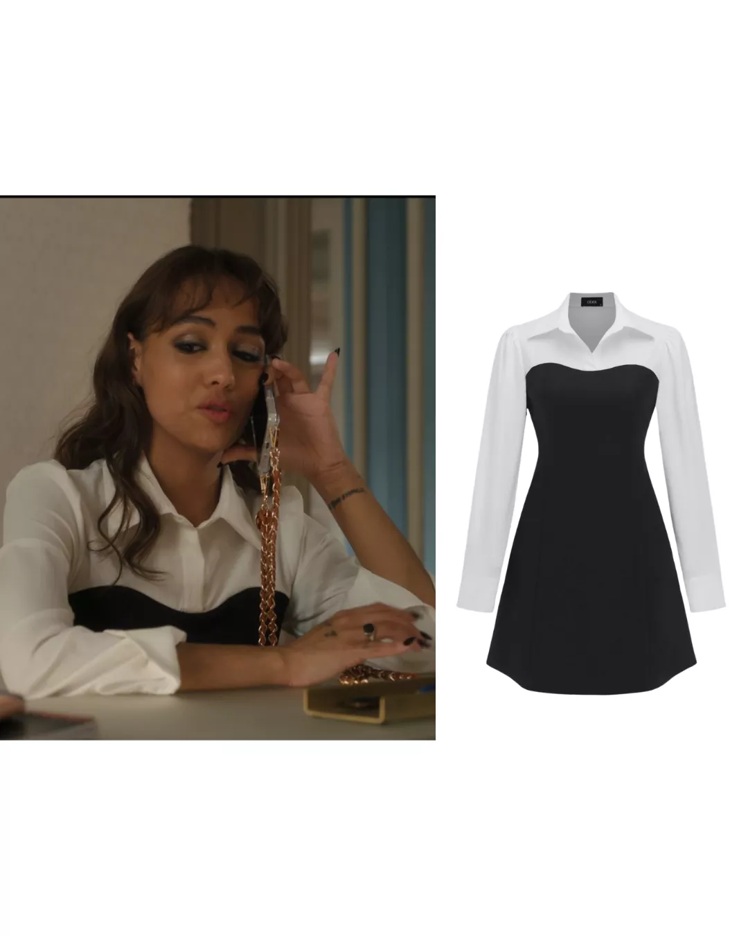 Genevieve’s Black and White Shirt Dress