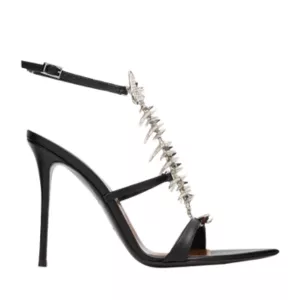 Giuseppe Zanotti Slim Leather Sandals with Fishbone Ornament